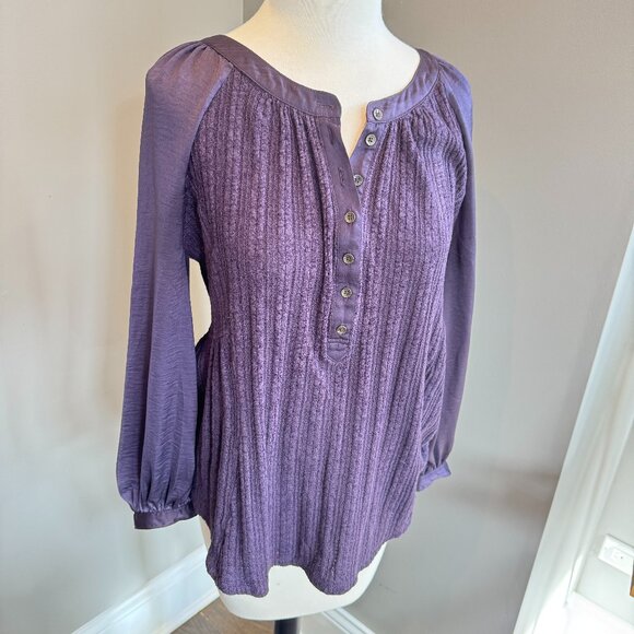 Meadow Rue Anthropologie Plum Blouse Shirt - Picture 1 of 8